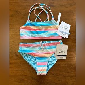Athleta Girls Reversible Bikini- Size 12/Lg
